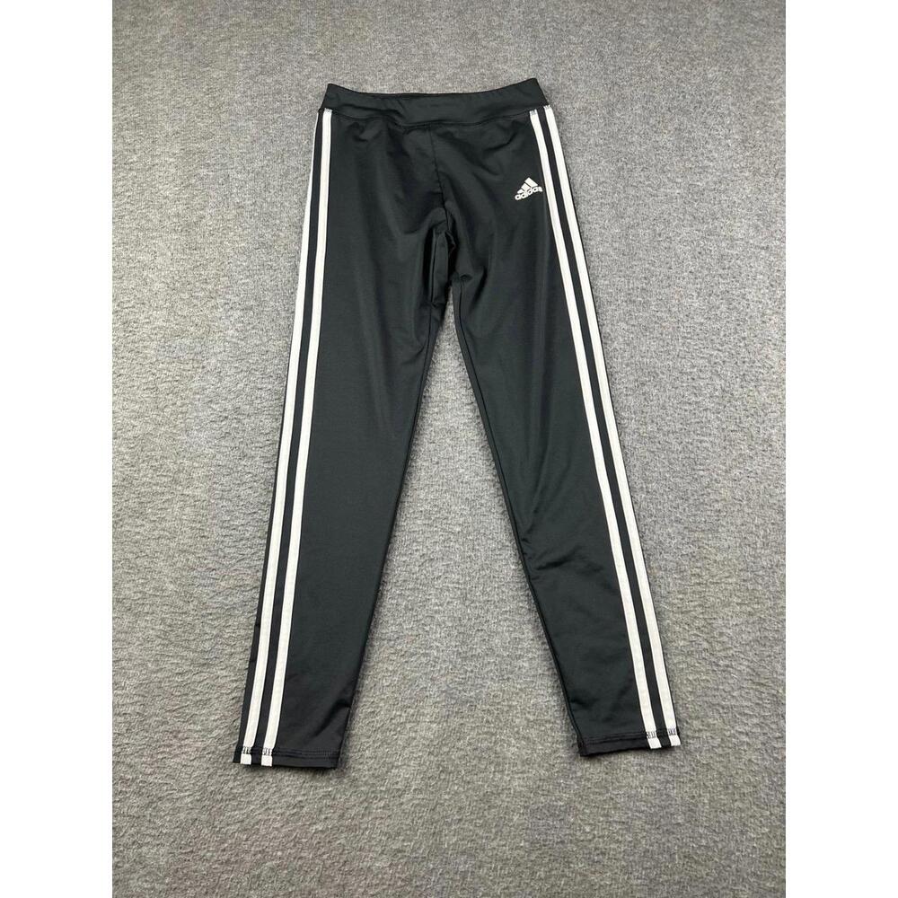 Adidas Kids Black Sweatpants with White Stripes‎ Size Medium (10-12) - Picture 4 of 9